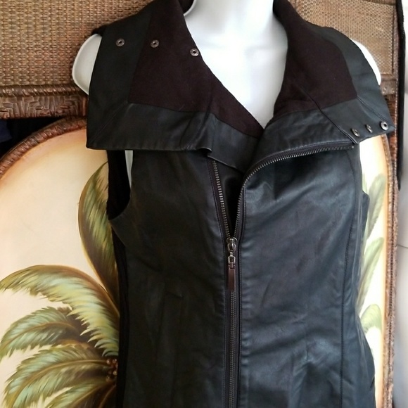 Echo Jackets & Blazers - Echo brand faux leather sweater vest